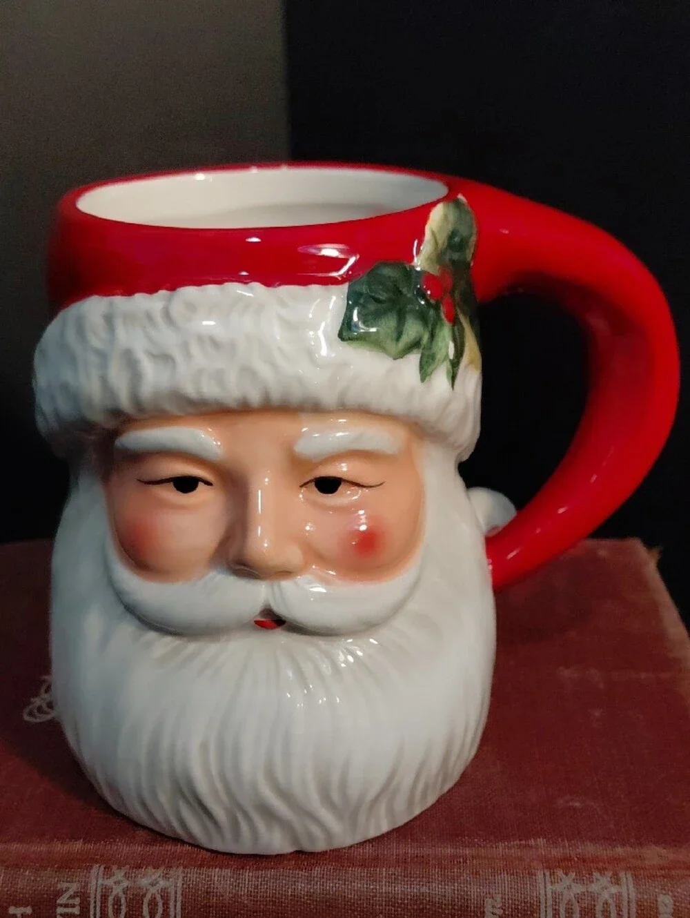 Certified International Santa Face Ceramic Mug in Red and White